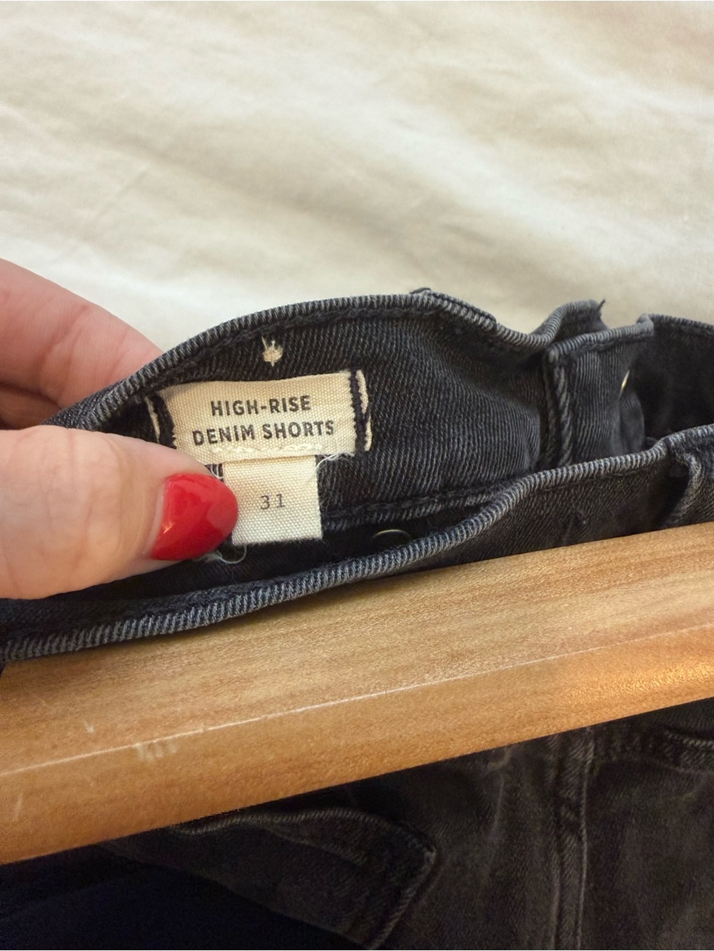 Madewell Black Frayed Hem High-Rise Jean Shorts - Picture 5 of 5
